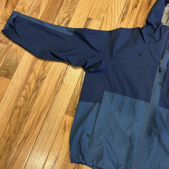 REI Gore-Tex Men’s Water Proof Jacket XL Hiking Outdoor Two Tone Blue Hooded - Picture 2 of 11
